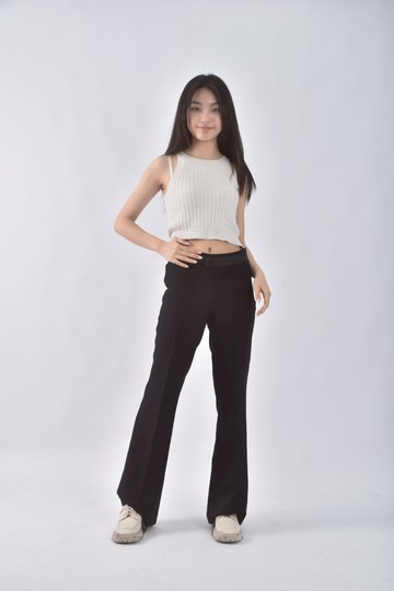 (M) mexx腰部造型黑色長褲