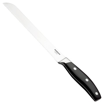 GHIDINI 三鉚接鋸齒麵包刀  黑色  1支  20.5cm