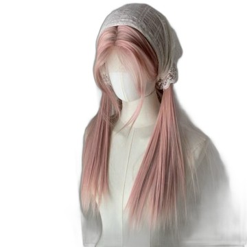 KT DADA 自然 模擬真髮 全頭套式 cosplay 假髮片 粉色假髮 長直假髮 假髮女074