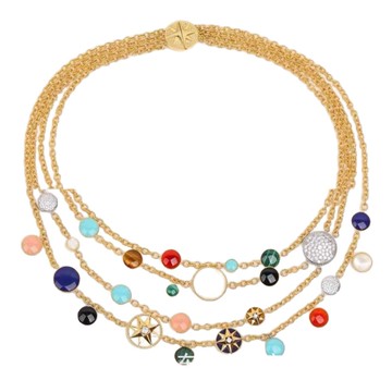 幸運羅盤項鍊女八芒星金色