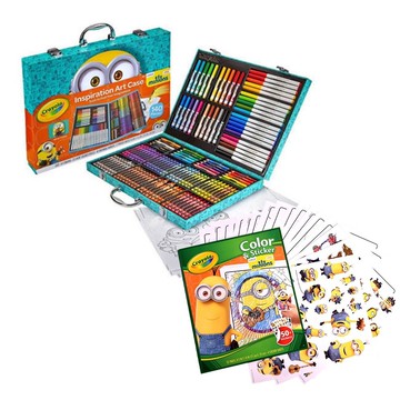 Crayola繪兒樂 - 【超值優惠組】小小兵大藝術家套裝+貼紙著色套裝-小小兵