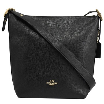 COACH C2818 Val Duffle 經典LOGO荔枝皮革斜背包.黑