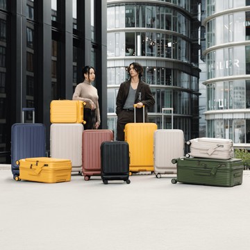 DUO雙開系列 (25+20吋兩件超值組) -上掀前開/對開 日本煞車行李箱 (顏色可任搭) 赤陶色（現貨～）