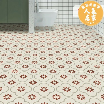 地板貼紙 浴室地板貼 浴室防滑貼 蘑咖衛生間自黏地貼廚房牆地面翻新防水防潮創意地板花磚貼紙加厚