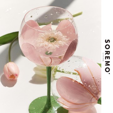 廚房用品~中古郁金香紅酒杯高腳杯葡萄酒杯手繪ins生日禮物水晶玻璃 雙11全館免運