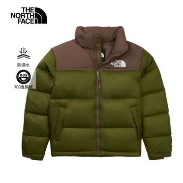 【The North Face 官方旗艦】北面經典1996男款綠色DWR防潑水羽絨外套｜3C8DE59 700蓬鬆度