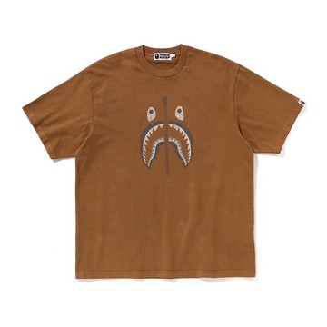 BAPE 手繪拉鍊鯊魚嘴 短袖 咖啡色 BAPE-533CM [台灣現貨]