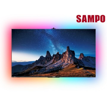 SAMPO 55型 4K 120Hz AI優畫新轟天雷智慧聯網MINI QLED顯示器 含超薄壁掛架+電視情境燈 QM-55MIW4210