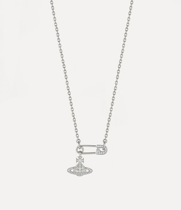 Vivienne Westwood Lucrece Pendant Necklace Silver Cubic Zirconia Women