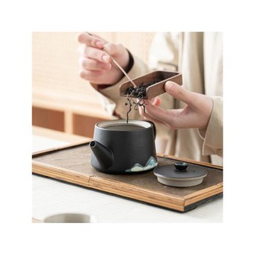 I6F9陶瓷茶壺單個泡茶家用功夫茶具黑陶小茶壺一人用辦公室泡茶壺