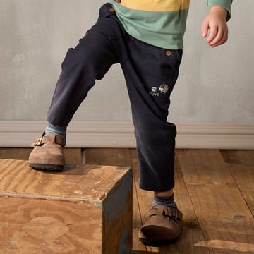 PIPPY可愛小刺繡天絲棉長褲 藍-130