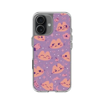 iPhone 17 Clear Case（相機按鈕） 透明 - Jazlynn - 貓咪貼圖-紫色