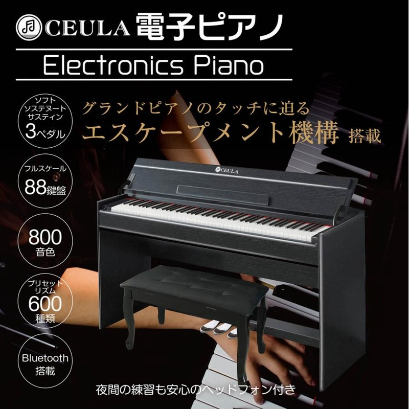 CEULA 88鍵盤　電子ピアノ Amazon | CEULA電子ピアノ 88鍵盤 折りたたみ 携帯 初心者 セット 軽量