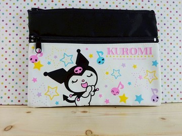【震撼精品百貨】酷洛米_Kuromi~扁平化妝包_黑白