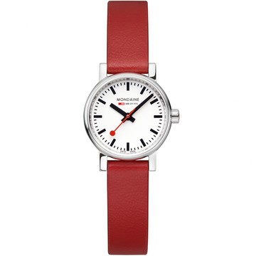 Mondaine evo2 時光走廊 鐵路錶盤設計植物皮革女錶 中性錶 1XM-26110LCV