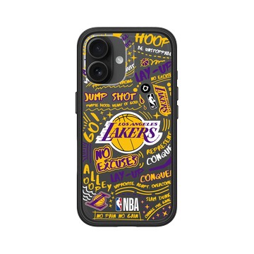 iPhone 16 Mod NX 黑 - NBA - 塗鴉系列-洛杉磯湖人 L.A. Lakers - Graffiti
