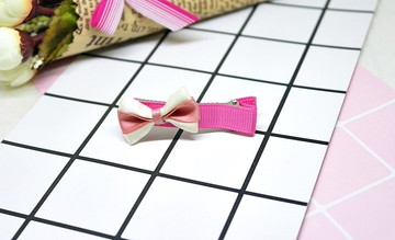 女孩兒髮飾=> 粉色蝴蝶結－髮夾系列－(郵寄免運) #女孩兒頭飾