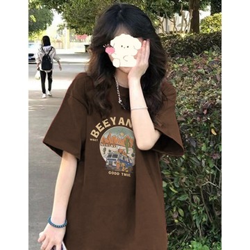 【鹿向南】100%純棉T恤 韓版上衣 短袖上衣 oversize t恤 ins 風 韓系衣服 正韓上衣 ins 風衣服