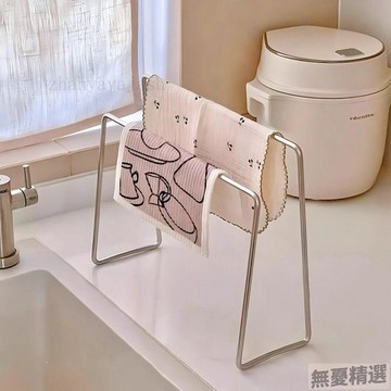 💖嚴選優品304不鏽鋼加粗加厚不鏽鋼抹布架廚房架衛生間毛巾架洗碗布收納架