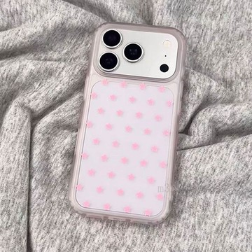台灣出貨✨ 滿屏粉色星星 iPhone17pro手機殼13/14小衆16pro韓系12/11磨砂78 防摔殼 蘋果手機殼