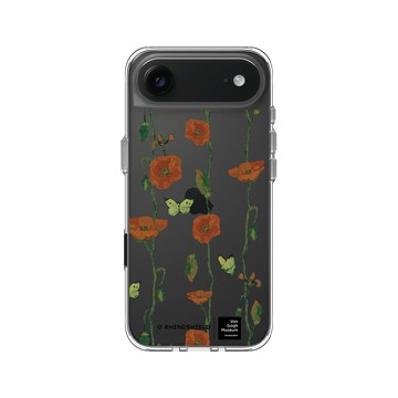 iPhone Air Clear Case（相機按鈕） 透明 - Van Gogh Museum - 蝴蝶和罌粟花 - 重複圖案