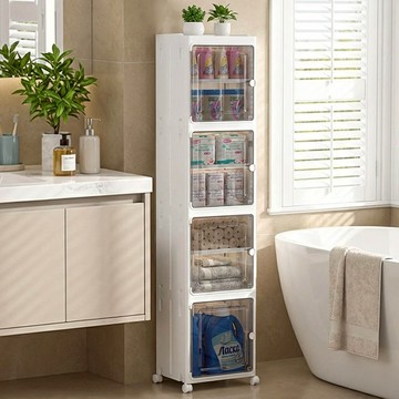 【AOTTO】32面寬開門附輪夾縫折四層疊收納櫃(AC-032)