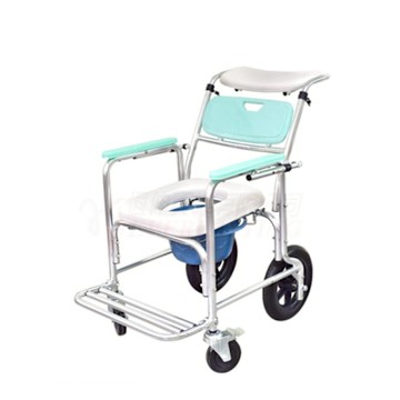 【便盆椅】恆伸醫療 鋁製洗澡便盆椅‧12吋後輪‧可躺式設計‧鋁合金骨架‧可放馬桶‧扶手可掀‧頭靠可裝‧長照補助‧照護椅