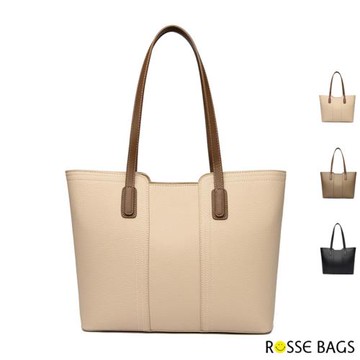 【Rosse Bags】復古經典軟皮大容量肩背托特包(現+預  米白色 / 卡其色 / 黑色)