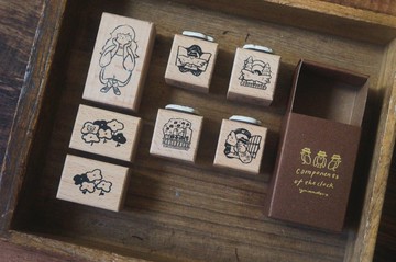 時鐘的零件 _ 木頭印章