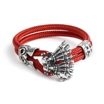 男手鍊．鋼絲．骷髏魔手｜大尺碼．客製刻字