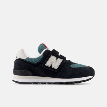 New Balance [PV574MGH] 中童 休閒鞋 經典 復古 W寬楦 NB 574 魔鬼氈 麂皮 百搭 黑綠