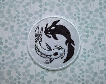 Tui and La Patch、Yin Yang Koi Fish Patch Sew on or Hook and Loop patch