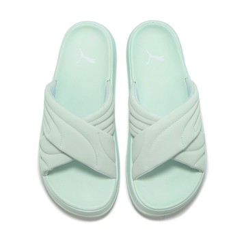 Puma 拖鞋 Leadcat Platform 女鞋 湖水藍 厚底 緩衝 一體式 涼拖鞋 40034004