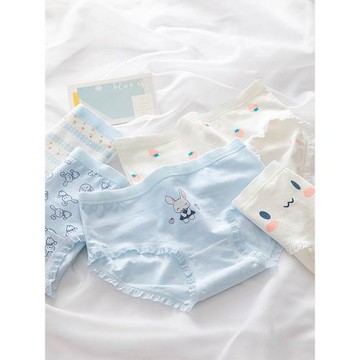 日系純棉可愛少女內褲中腰全棉襠學生三角褲包臀透氣棉質面料卡通