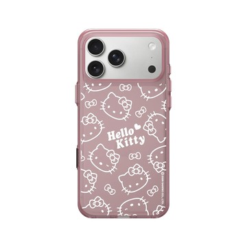 iPhone 17 Pro Max Clear (相機按鈕) 晶醺玫 - 三麗鷗-Hello Kitty - 簡約系列-線條拼貼