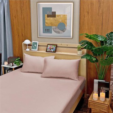 【Caliphil佳麗惠寢具】10色 / 單人素色床包+枕套(三件組) / 200織美國精梳純棉 / 100%純棉