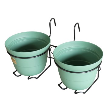 綠手指 雙圓鐵窗掛勾  39.3 x 22 x 20.5cm  黑色  1個