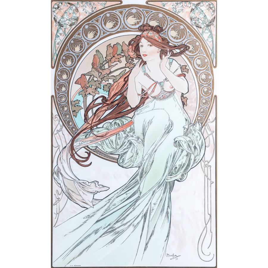 アルフォンス・ミュシャ(Alphonse Mucha) 「音楽 1898」版画