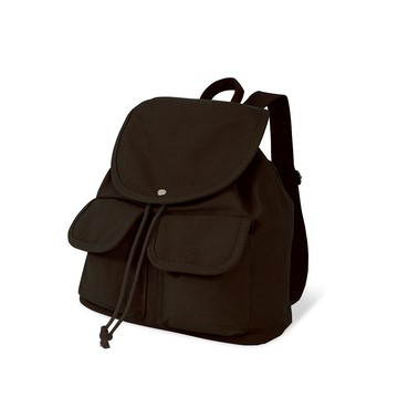 <絕版出清>INS清新風百搭翻蓋抽繩帆布後背包 經典黑