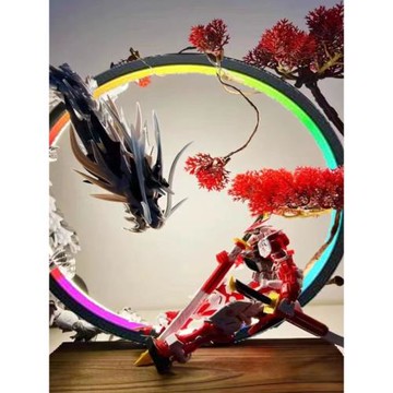 萬代手辦展示摩動拼裝敖丙背景國創機甲模型收納高大紅異端燈圈