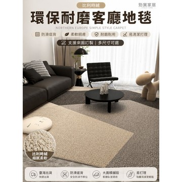 【台灣出貨-可客制化】比利時絨現代幾何拼色地毯 北歐簡約客廳沙發茶几毯 臥室房間大面積防滑地墊 柔軟短絨耐磨易清潔