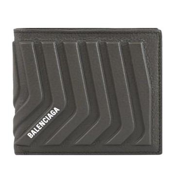 BALENCIAGA 巴黎世家 683426 立體輪胎紋對開8卡短夾.軍綠