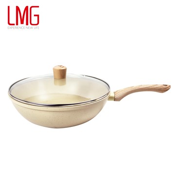 【LMG】香草系列日式不沾炒鍋-28CM 贈漏鏟+料理鏟組