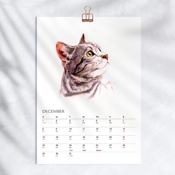 2026貓師傅水彩年曆掛曆 月曆  新年聖誕節交換禮物 f6