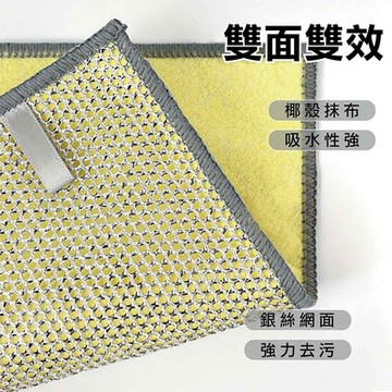 水摩爾 銀絲椰殼雙面清潔布 10入組