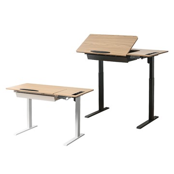 【慢慢家居】專人組裝 桌面可翻轉-多功能電動升降桌 120cm (E1級板材 電腦桌 辦公桌 成長桌 工作桌 繪圖桌)翻轉電動升降桌-黑架