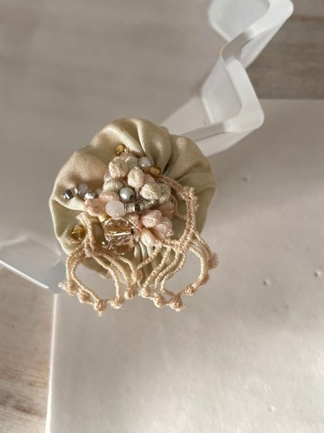 捷克珠飾 刺繡 耳環 手染 手縫 古董風格 顆粒花