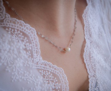 姐妹禮物.簡約小珍珠 - 6mm - 心心頸鏈