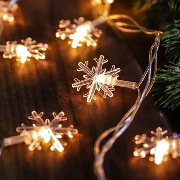 雪花燈串 USB款 LED銅線燈串 防水燈珠  暖白  1組