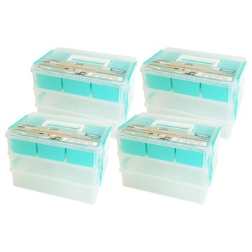 KEYWAY 聯府 高點手提9號3層連結盒  透明色  4組